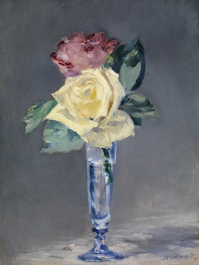 Roses in a Champagne Glass by Édouard Manet