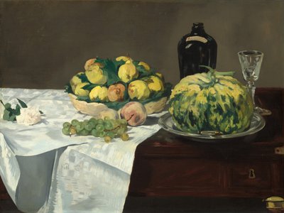 Still Life with Melon and Peaches by Édouard Manet
