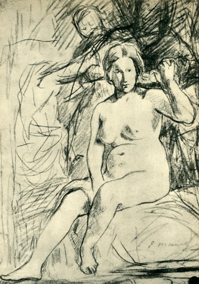 Study of a Seated Nude (detail), 1858-1860, 1943 by Édouard Manet