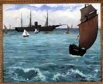 The American ship Kearsarge at Boulogne-sur-Mer by Edouard Manet by Édouard Manet