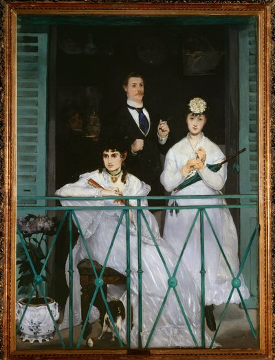 The Balcony (portraits of Berthe Morisot, Fanny Claus, Antoine Guillemet and Leon Leenhoff) by Édouard Manet