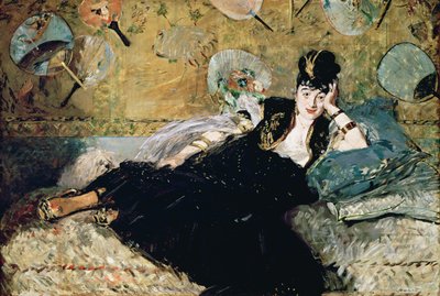 The Lady with Fans, Portrait of Nina de Callias, c.1873-74 by Édouard Manet