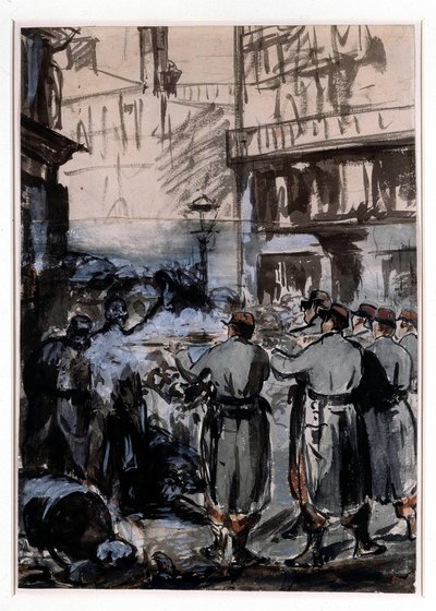 Town of 1871: the barricade by Édouard Manet
