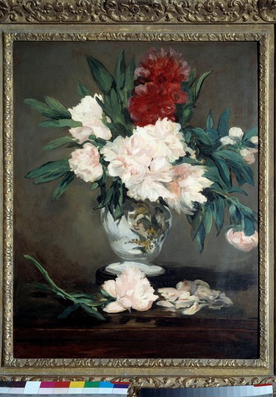 Vase of Peonies on Pieshower by Édouard Manet