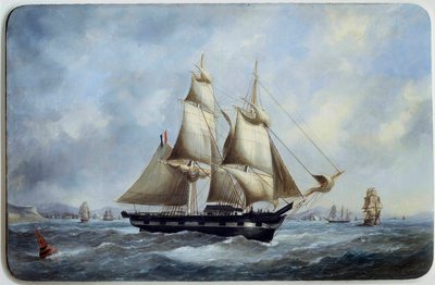 A Brazilian Brick Leaving the Port of Le Havre by Edouard Marie Adam