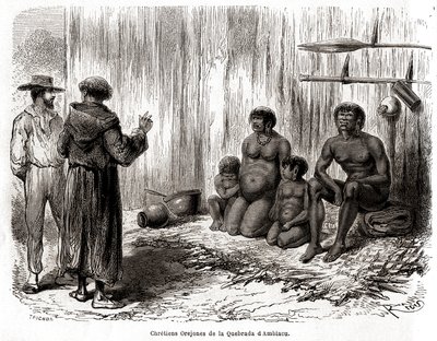 Christian evangelization of a family of Yahuas Orejones Indians in Peru by Edouard Riou