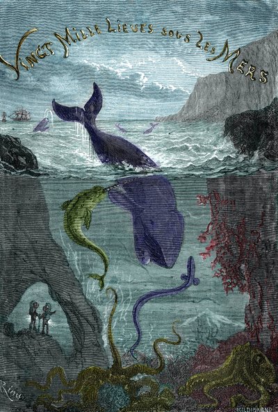 Engraving of the Book by Jules Verne 