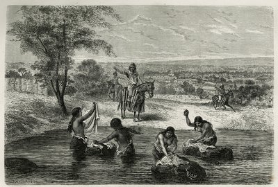 Water Carriers and Washerwomen of Cartago (Colombia) (engraving by Riou, to illustrate the story of America Equinoxiale by E. Andre) by Edouard Riou