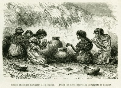 Old Indian women making shisha. Engraving by Riou, to illustrate the story 