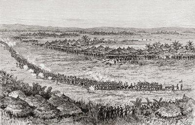 Sir Henry Morton Stanley and His Men Being Threatened by Sukuma Natives by Edouard Riou