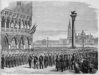 The King of Italy Victor Emmanuel II in Venice on St. Mark