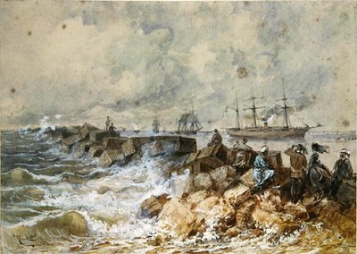 The Suez Canal, from a Souvenir Album Commemorating the Voyage of Empress Eugenie at the Inauguration in 1869 by Edouard Riou