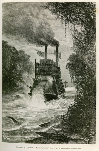 The Passage of the Angostura (Colombia) (drawing by E. Riou, to illustrate the voyage to Equinoxial America by Edouard Andre, 1875-1876) by Edouard Riou