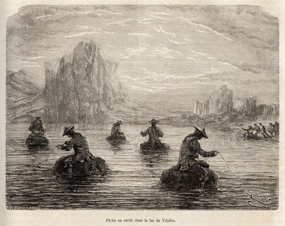 The Suchi Fishing on the Lake of Villafro by Edouard Riou