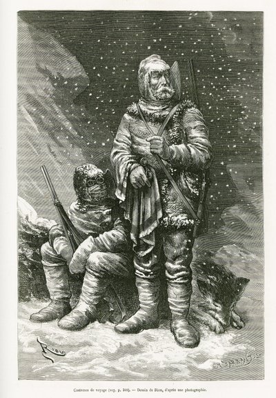 The travel suit of Lieutenant Payer and Lieutenant Weyprecht (engraving after a drawing by E. Ronjat, to illustrate the story 