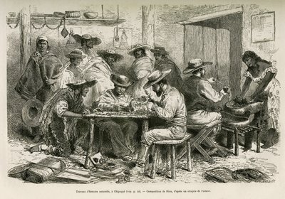 The works of natural history, in Chipaque (Colombia) (drawing by E. Riou, to illustrate the journey to equinoxial America (Colombia, Ecuador, Peru), 1875-1876, published in 