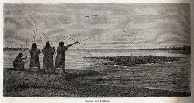 Turtle Hunting Among the Indian Conibos of Peru by Edouard Riou