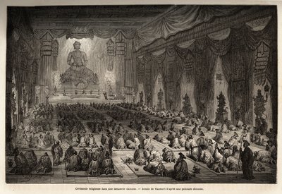 Religious ceremony in a Chinese lamasserie by Edouard Vaumort
