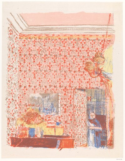 Interior with Pink Drapes I by Edouard Vuillard