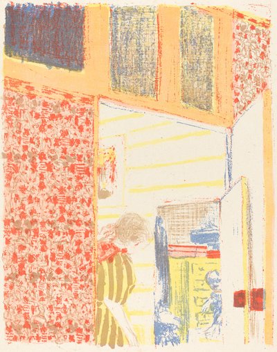 Interior with Pink Wallpaper II by Edouard Vuillard