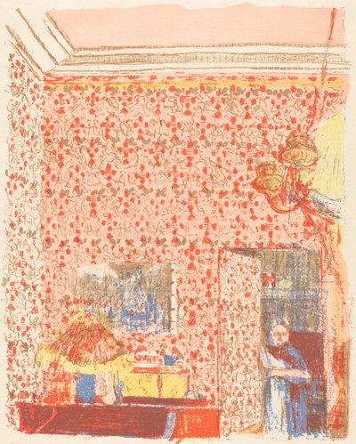 Interior with Pink Wallpaper I by Edouard Vuillard