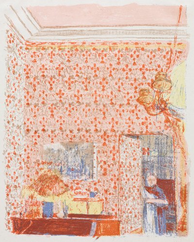 Interior with Pink Wallpaper I by Edouard Vuillard