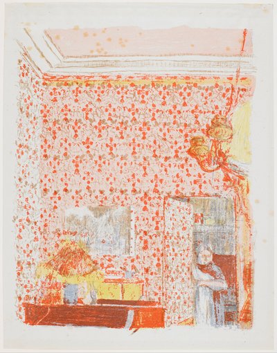 Interior with Pink Drapes I by Edouard Vuillard