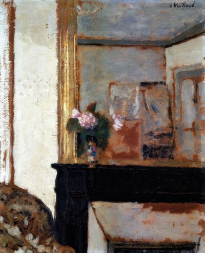 Vase of Flowers on a Mantelpiece/1900 by Edouard Vuillard