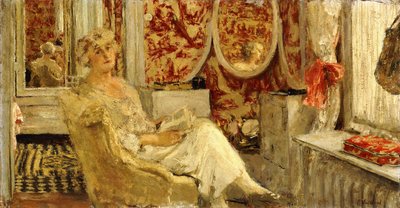 Lucy Hessel in the Boudoir at the Cezanne Property, Vaucresson by Edouard Vuillard