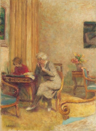 Madam Hessel and Lulu in the Small Lounge of the Clayes, c.1934-1935 by Edouard Vuillard