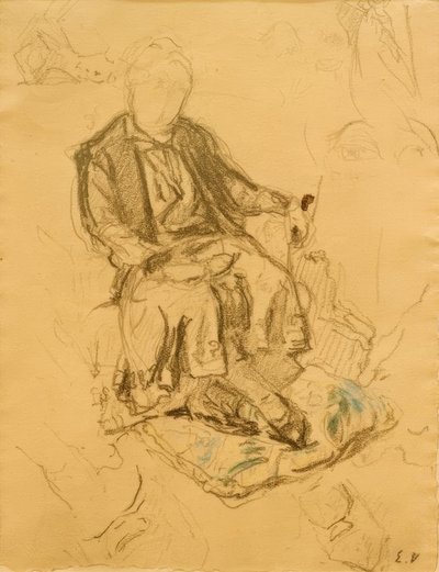 Madame Bénard Seated, Feet on a Cushion by Edouard Vuillard