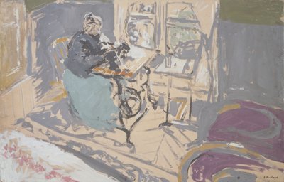 Madame Vuillard at Her Sewing Machine by Edouard Vuillard