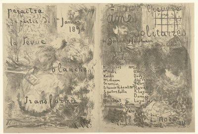 Cover for Program Booklet with Advertisement for La Revue Blanche and Announcement of the Play Lonely Souls by Edouard Vuillard