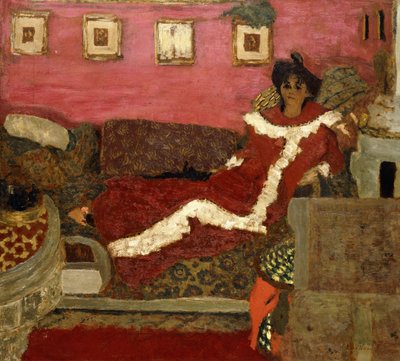 Portrait of Mme Delierre in a Symphony of Red by Edouard Vuillard