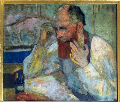 The Comedian Aurelien Lugne Poe Making Make-Up by Edouard Vuillard