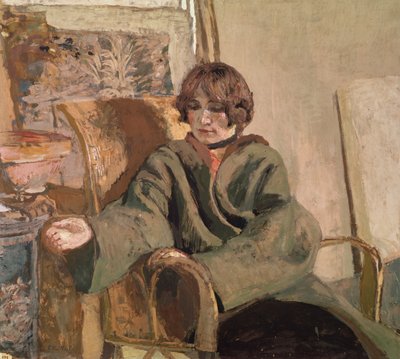 Woman seated next to a stove by Edouard Vuillard