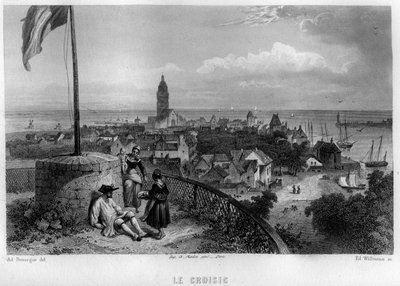 View of the city of Croisic, Loire-Atlantique, Pays de la Loire, France (engraving) by Edouard Willmann
