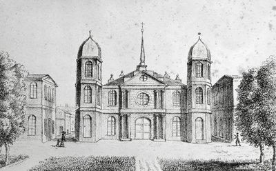 New Orleans Church, United States of America, Lithography by Edouard de Montule by Edouard de Montule