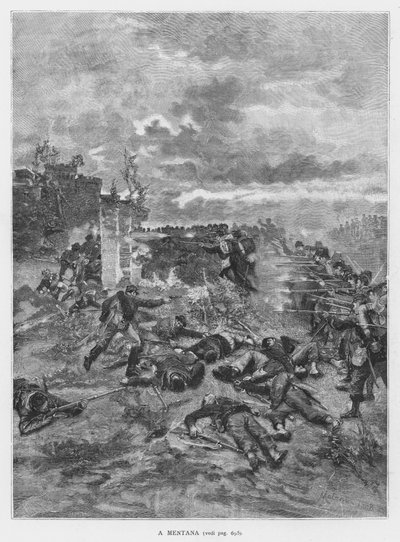 At Mentana (engraving) by Edouardo Matania
