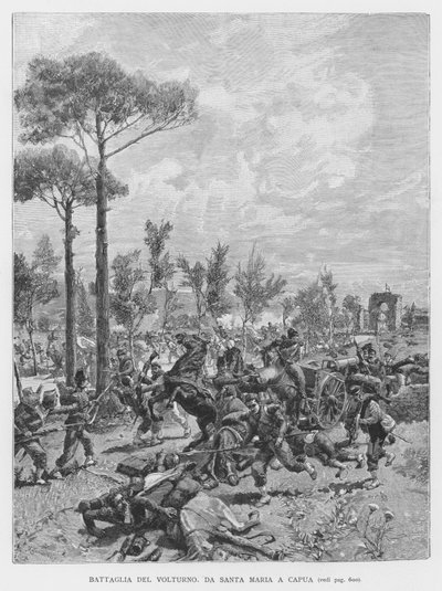 Battle of Volturno (engraving) by Edouardo Matania