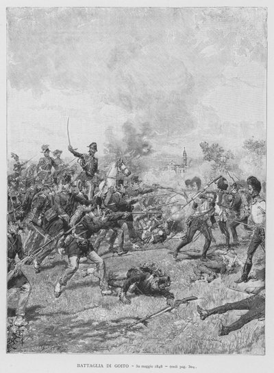 Battle of Goito, May 30, 1848 (engraving) by Edouardo Matania