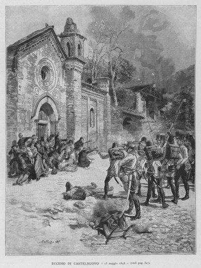 Massacre of Castelnuovo by Edouardo Matania