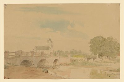 View of the Church and Bridges of Stavenhagen by Eduard Gaertner