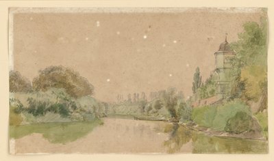 The Elbe near Barby by Eduard Gaertner