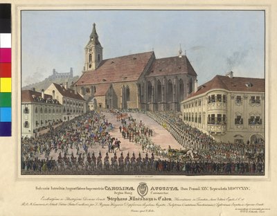 Coronation of the empress Caroline Auguste to the Queen of Hungary on 25. September 1825 in Bratislava by Eduard Gurk
