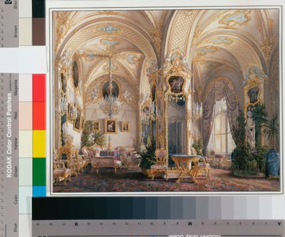 The Drawing Room in Rococo Style with Cupids by Eduard Hau