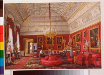 Interiors of the Winter Palace: The First Reserved Apartment - The Large Study of Grand Princess Maria Nikolayevna by Eduard Hau