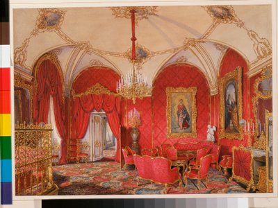 Interiors of the Winter Palace: The Fourth Reserved Apartment - The Corner Room by Eduard Hau