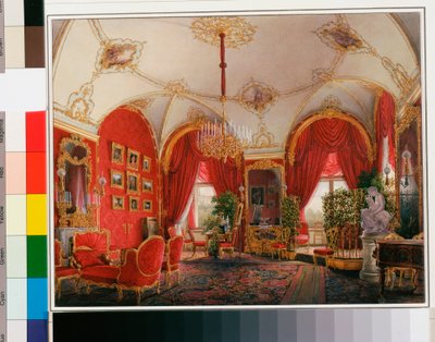 Interiors of the Winter Palace: The Fourth Reserved Apartment - The Corner Room (mid 19th century) by Eduard Hau