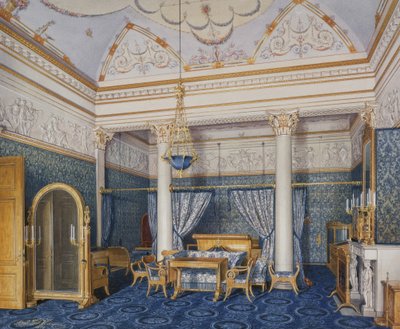 Interiors of the Winter Palace. The Bedchamber of Empress Alexandra Fyodorovna by Eduard Hau